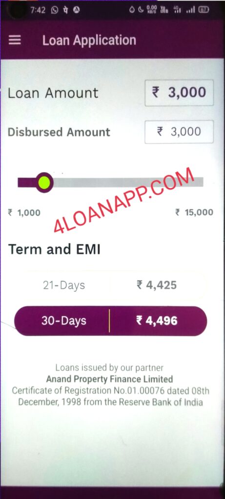 Rapid rupee Loan App Proof